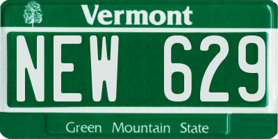 VT license plate NEW629