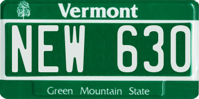 VT license plate NEW630