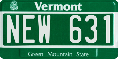 VT license plate NEW631