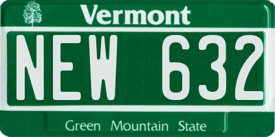 VT license plate NEW632