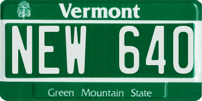 VT license plate NEW640
