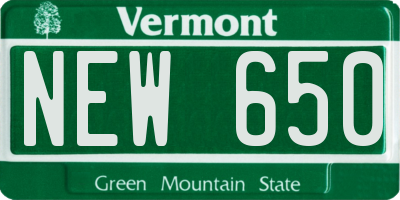 VT license plate NEW650