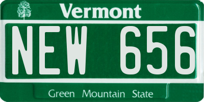 VT license plate NEW656