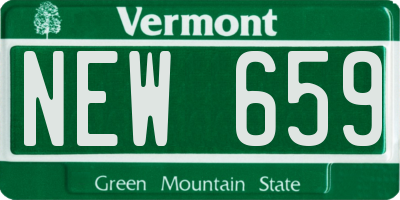 VT license plate NEW659