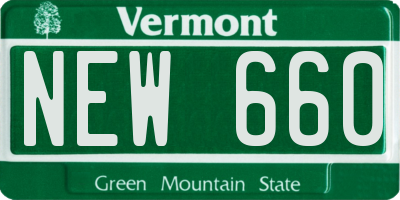 VT license plate NEW660