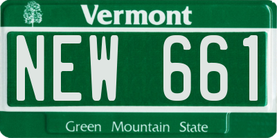 VT license plate NEW661
