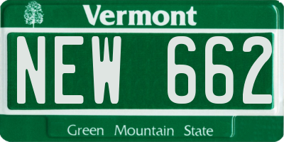 VT license plate NEW662