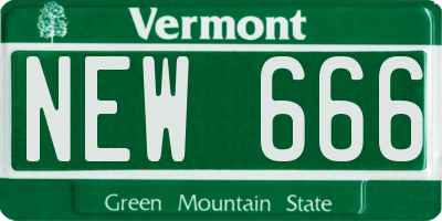 VT license plate NEW666