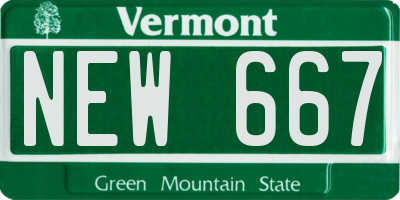 VT license plate NEW667
