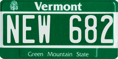 VT license plate NEW682