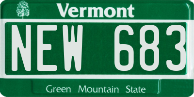 VT license plate NEW683