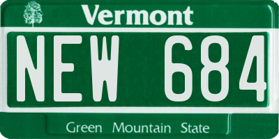 VT license plate NEW684