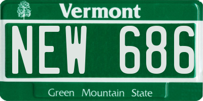 VT license plate NEW686