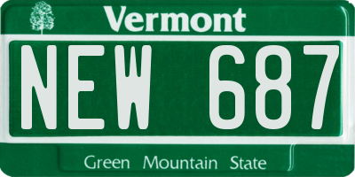 VT license plate NEW687