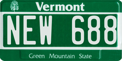 VT license plate NEW688