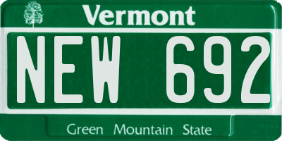 VT license plate NEW692