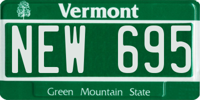 VT license plate NEW695