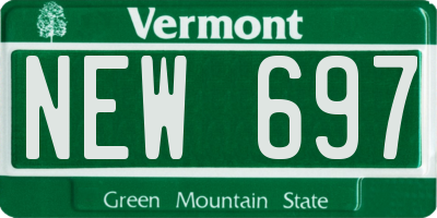 VT license plate NEW697
