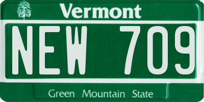 VT license plate NEW709