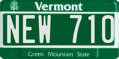 VT license plate NEW710