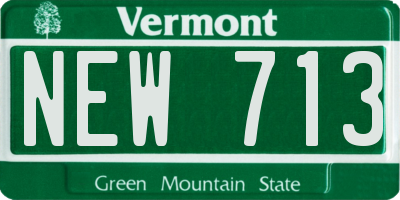 VT license plate NEW713