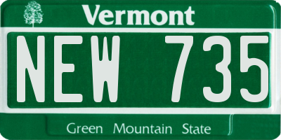 VT license plate NEW735