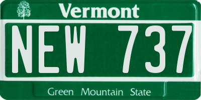 VT license plate NEW737