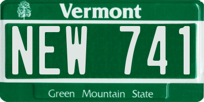 VT license plate NEW741