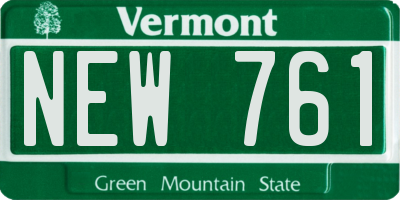 VT license plate NEW761