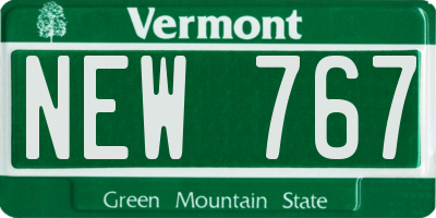VT license plate NEW767