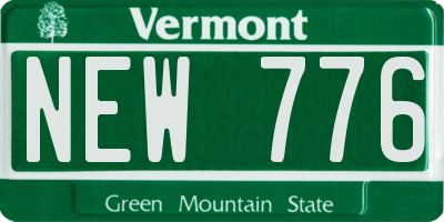 VT license plate NEW776