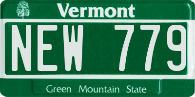 VT license plate NEW779