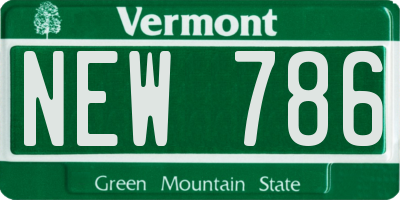 VT license plate NEW786
