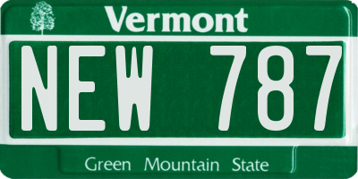VT license plate NEW787