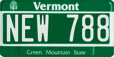 VT license plate NEW788