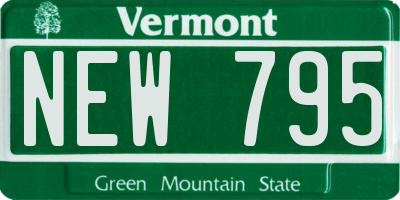 VT license plate NEW795