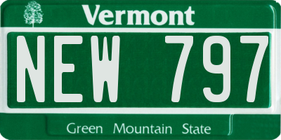 VT license plate NEW797