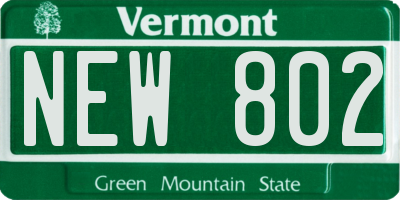 VT license plate NEW802