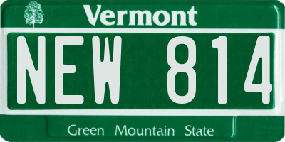 VT license plate NEW814