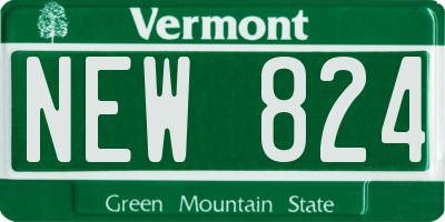 VT license plate NEW824