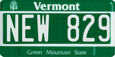 VT license plate NEW829