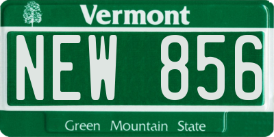 VT license plate NEW856