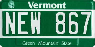 VT license plate NEW867