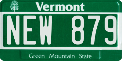 VT license plate NEW879