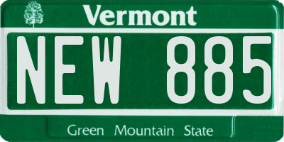 VT license plate NEW885