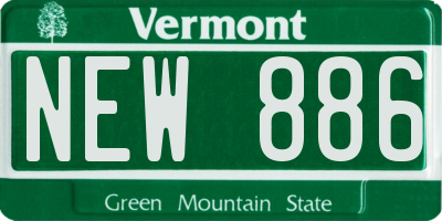 VT license plate NEW886