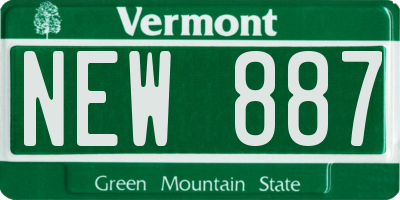 VT license plate NEW887