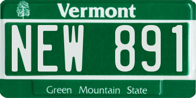 VT license plate NEW891