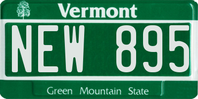 VT license plate NEW895
