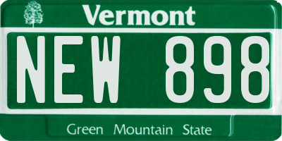 VT license plate NEW898